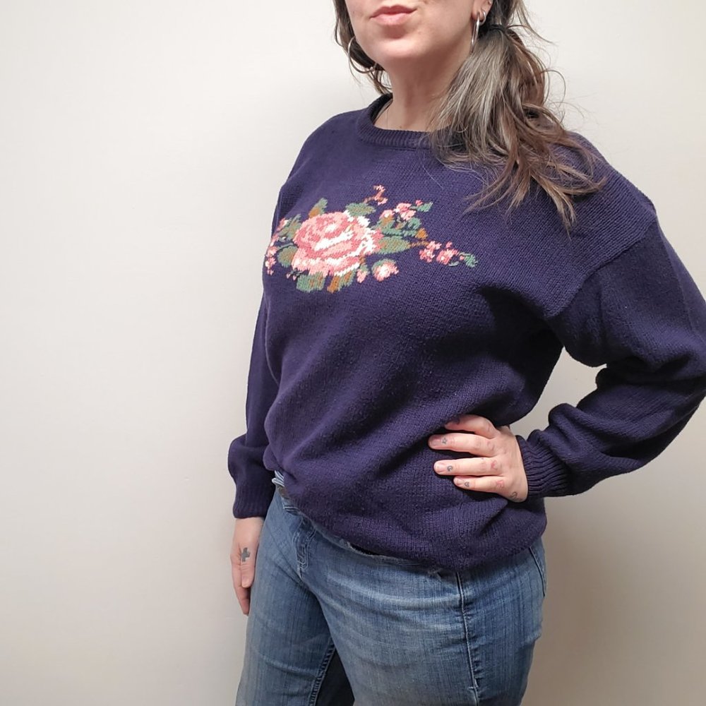 Vtg Deans of Scotland Intarsia Cottagecore Sweater - Picture 4 of 9